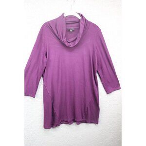 J.Jill Wearever Purple Cowl Neck Tunic-Size Medium